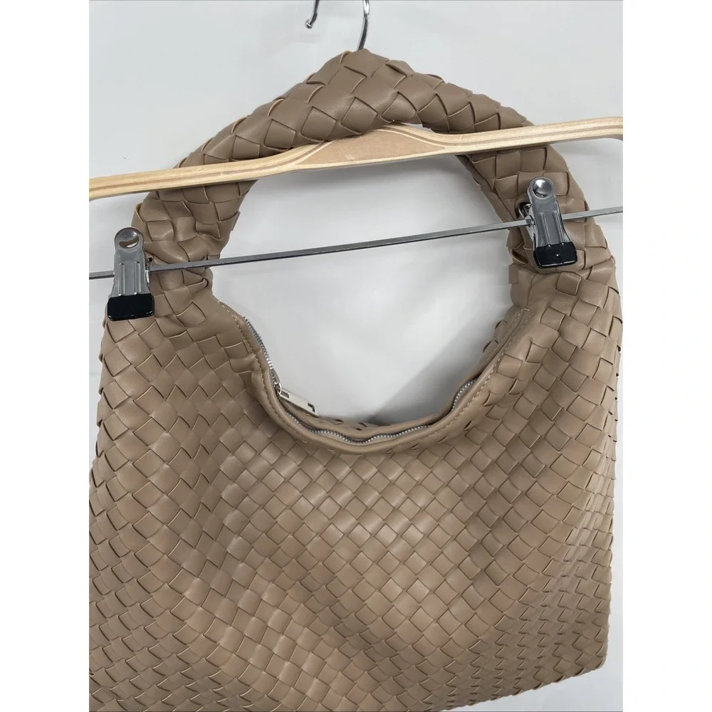 Alyssa‎ Hobo Bag Women's Brown Woven Leather Top Handle Slouchy Shoulder Bag NWT